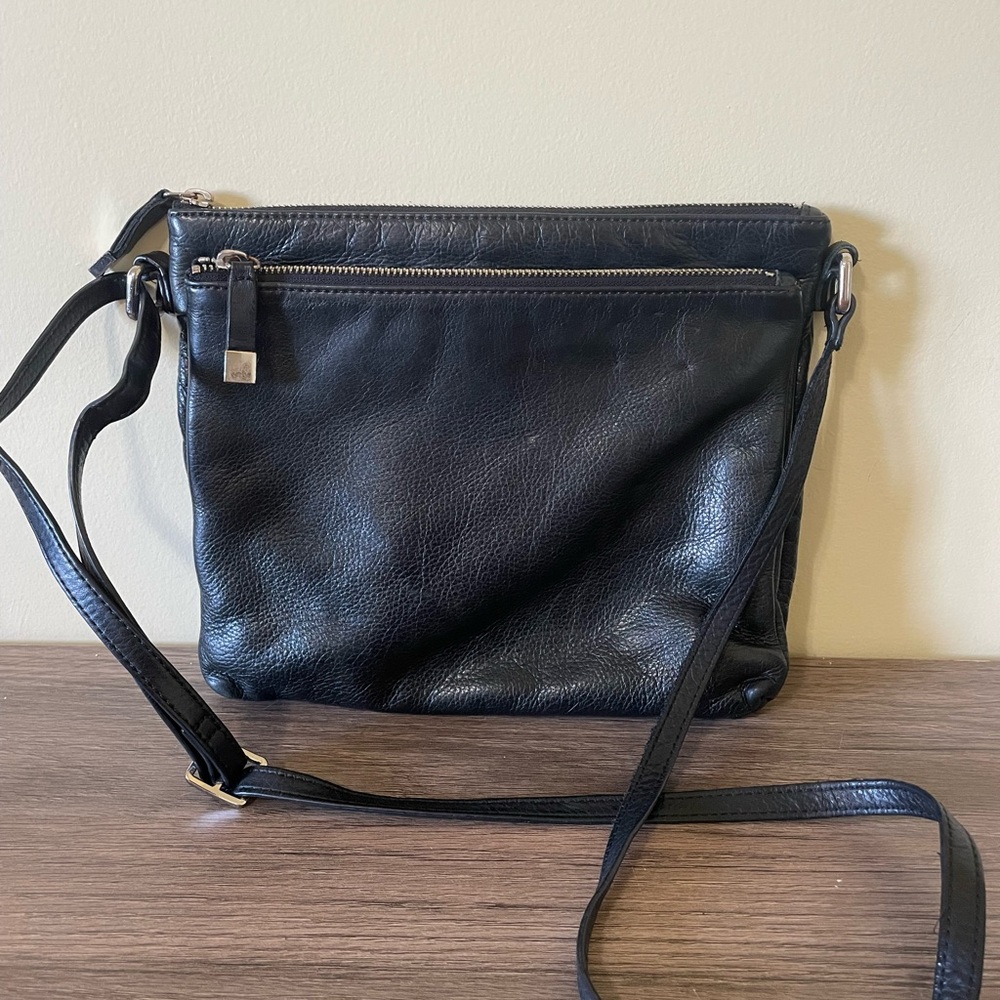 Black leather crossbody by Margot